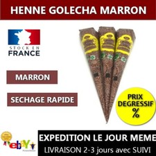 🇨🇵 Cone de henné henna GOLECHA Marron FONCE 🚚 Livraison suivi OFFERTE ✅PROMO 