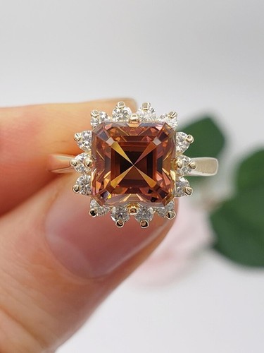 Rare bague diamant champagne - bague,