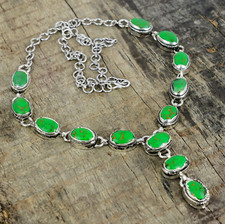 Vert Cuivre Turquoise Électroformés 925 Collier en Argent Fin Pour Amour Cadeaux