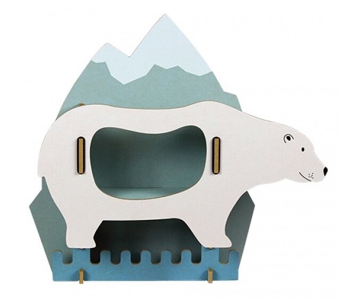 Ours blanc porte manteaux - ours,
