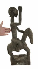 Cavalier Dogon Ancienne grande Statue 70 cm Mali Art coutumier africain # 17239