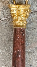 Grand pied de lampe colonne marbre et bronze doré XIXème siècle