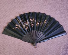 Éventail Ancien Noir Décor