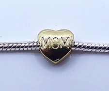 QTY 3- Gold Mom Heart Charm