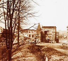 FRANCE Cuisy La Ferme Première Guerre mondiale 1914-18 Photo Plaque Stereo 