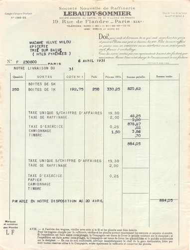 Facture 1931 societe - facture,