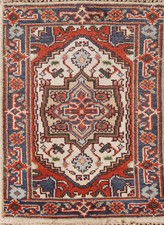 Tapis Indien Traditionnel Géométrique Fait Main Médaillon En Laine 2x3 Pieds