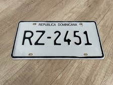 Plaque D’immatriculation Ancienne En Métal « Republica Dominicana » 30 Cm
