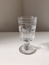 Ancien Verre à pied bistrot gravure XIX 