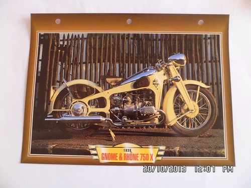 Carte fiche moto gnome rhone - gnome, &