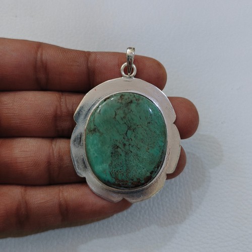 Pendentif ovale turquoise