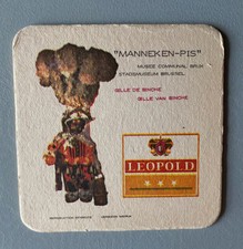 ancien sous-bock Bière LÉOPOLD Gille de Binche coaster bierdeckel beermat