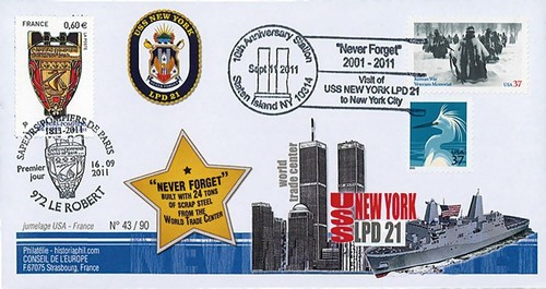 Wt11 fdc pompiers usa france - fdc, usa-france