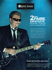 Publicité Advertising 0524  2008  Optic 2000   Johnny Hallyday lunettes solaires