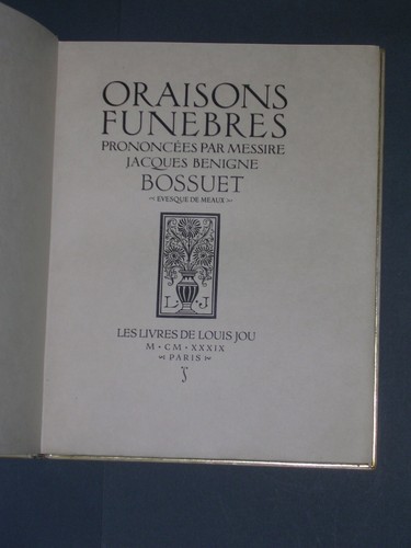 Louis jou oraisons funèbres - oraisons,