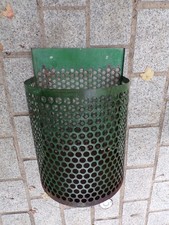 CORBEILLE à PAPIER MURAL-jardin public-tôle perforé-poubelle