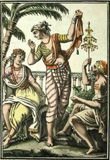 BALLADIERES, DANSEUSES DU COROMANDEL (Nouvelle-Zélande) Eau-forte de 1805