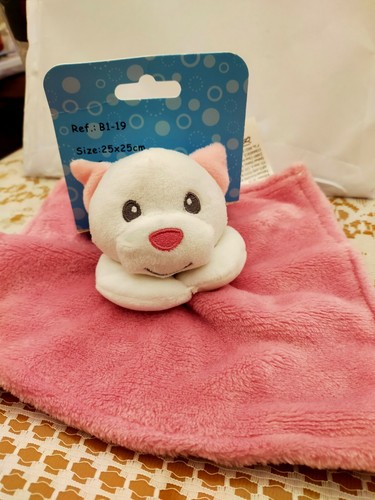 Doudou chat blanc rose - doudou, et