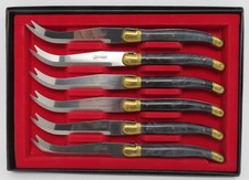 COFFRET LOT 6 VERITABLES COUTEAUX LAGUIOLE de Table PRADEL PRODUCTION FRANCE ATC