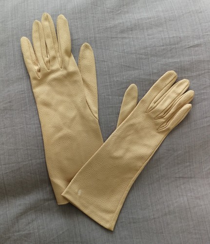 Gants long crème taille 7 - gants, mi-long