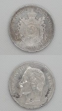 Pièce de 5 Francs en Argent Napoléon III daté de 1869 BB