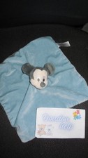 doudou plat Mickey bleu gris DISNEY - état NEUF -
