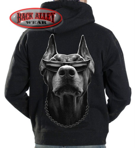 Doberman gangster hooded sweat - doberman,