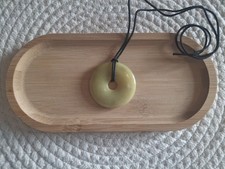 Pendentif Collier En Serpentine - Forme Donut 5cm - Pierre De Sagesse &...