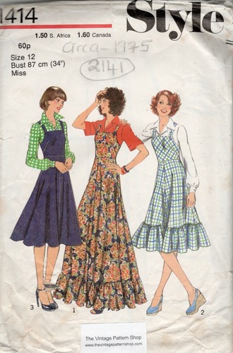 Robe pinafore vintage - vintage, 1975
