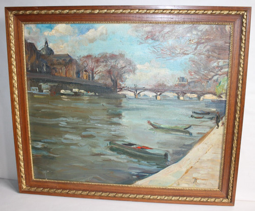 Ancien tableau huile - , sur