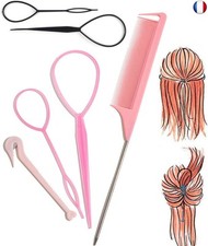 Lot de 6 accessoires de coiffure, kit de coiffure tressée, outils de coiffure, 