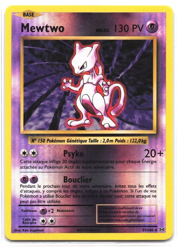 Carte pokémon mewtwo - mewtwo, 51/108