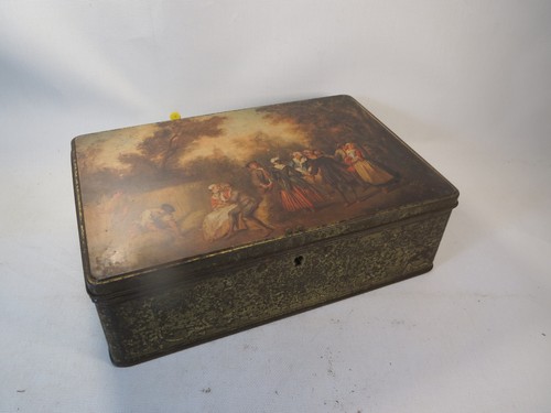 Ancienne boite fer - boite, peint