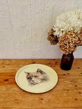 Plateau rond chat Massilly vintage