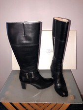 jolies bottes à talons en cuir noir LUCIANO PADOVAN pointure 37 en boite