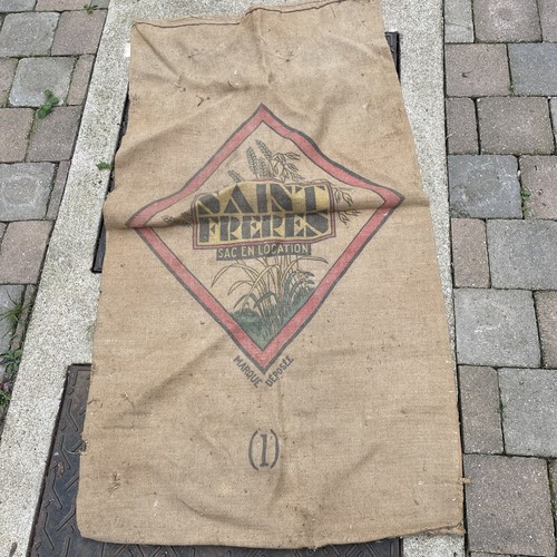 Sac toile jute ancien - sac,