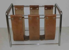 Porte revue métal et peau (cuir) vintage