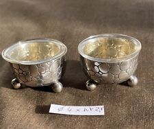 Paire 2 salerons argent massif 800 Silver salts