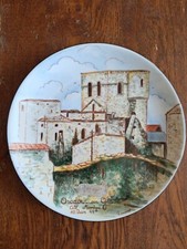 Assiette Faïence Porcelaine De Limoges/ ESTAMPILLÉE/ Décor Main/château/médiéval