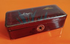 BOÎTE PETIT COFFRET ANCIEN EN BOIS LAQUÉ DE CHINE JAPON À BIJOU MERCERIE COUTURE