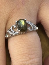 Bague réglable en Labradorite – Protection et intuition