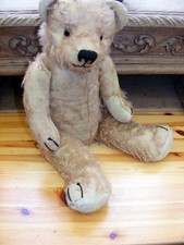 Alban ours ancien Français hauteur 50 cm né vers 1940 fort dégarnis de peluche.