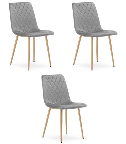Chaise turin velours gris - -,