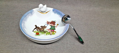 Assiette bouillie vintage - assiette,