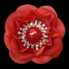 Broche FLEUR ROUGE camélia