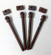 LOT DE 4 VIS TIRE-FONDS FER FORGER POUR MEUBLE ARMOIRE LIT LONGUEUR 14 CM