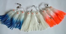 9 New Rigged Squid Trolling Fishing Lure 3 Sets 4" Glow big game 7/0 Hooks lures
