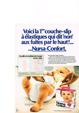 PUBLICITE ADVERTISING  1981   NURSA-CONFORT  couche culotte couche-slip
