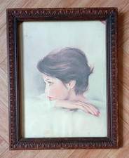 GRAVURE VISAGE D'UNE JEUNE FEMME