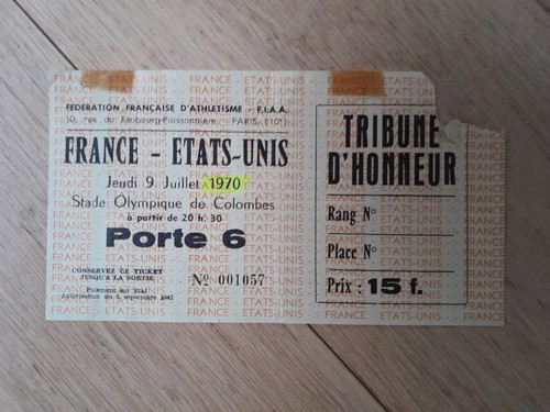 Billet athlétisme france - france, –